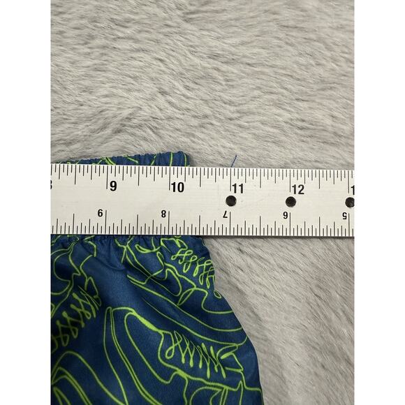 Nike Swim Trunks Boys Small Blue Green Swoosh Sneaker Print Drawstring Shorts - Picture 7 of 8